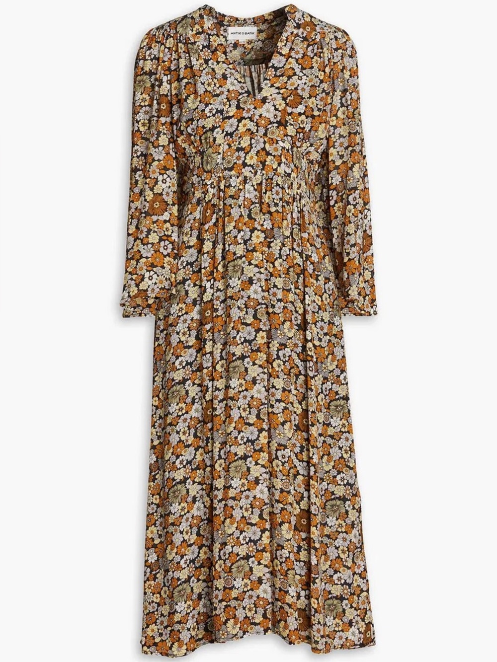 NWT Anthropologie Antik Batik Mustard Floral Dress